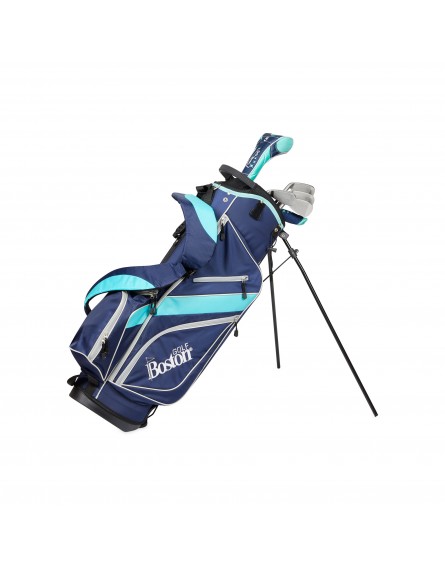 BOSTON PACK ADULT CANBERRA 8.5" 1/2 SERIE (BAG + 6 CLUBS) AQUA LADY LEFT-HANDED