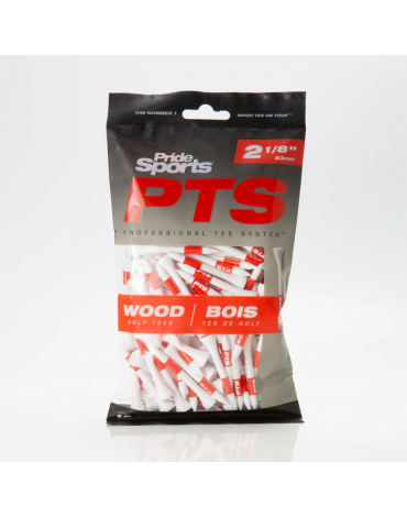 Pride golf tees en bois 53 mm (x25)